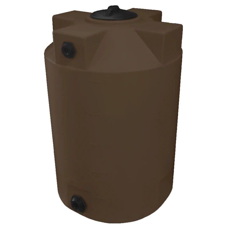 Buy 100 Gallon Plastic Vertical Liquid Storage Tank in Dark Brown by Bushman of Brown color for only $424.99