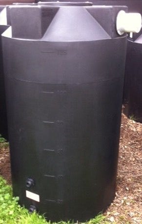 Buy 125 Gallon Plastic Vertical Rainwater Harvesting Tank in Black by Bushman of Black color for only $489.99