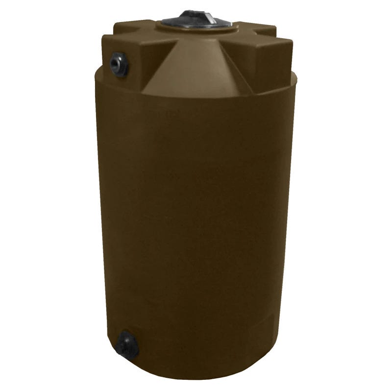 Buy 125 Gallon Plastic Vertical Water Storage Tank in Dark Brown by Bushman of Brown color for only $453.99