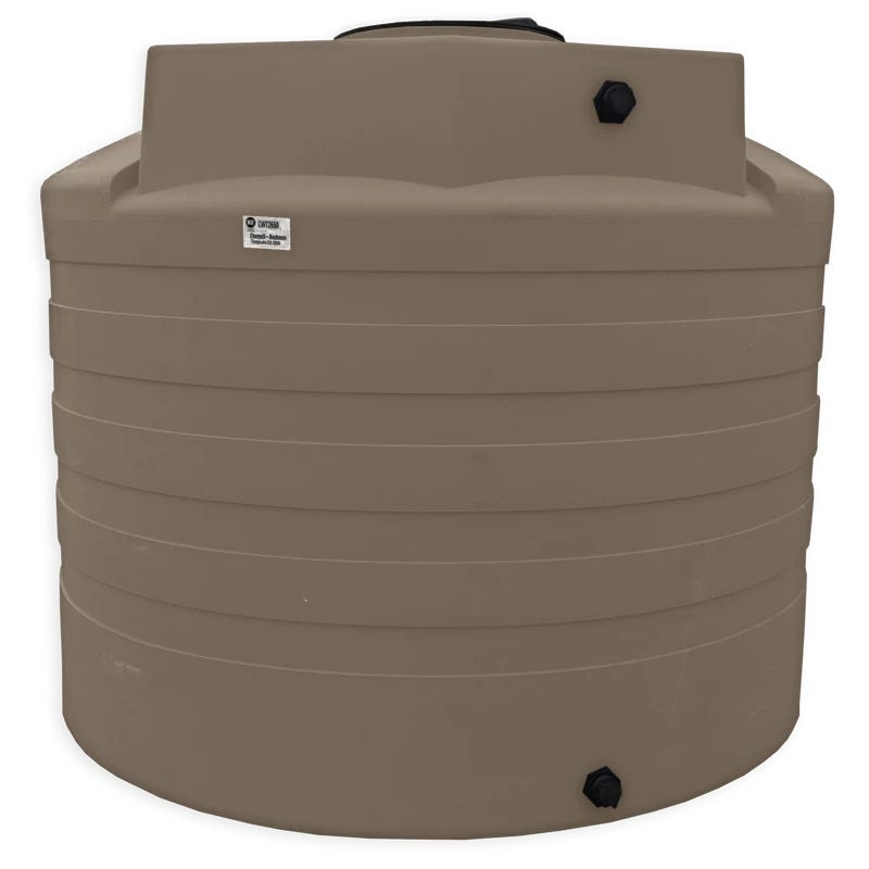 Buy 2650 Gallon Plastic Vertical Water Storage Tank in Mocha by Bushman of Mocha color for only $2,299.99