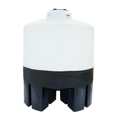 Buy 1050 Gallon 20 Degree Cone Bottom Tank with Poly Stand by Norwesco of White color for only $2,689.99