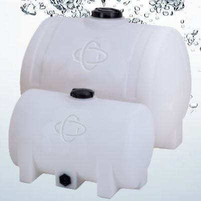 Buy 330 Gallon Horizontal Tank With 2 Bands by A-1 Roto Mold of White color for only $575.00