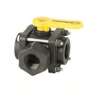 Buy 1 Inch Female NPT Polypropylene 3-Way Ball Valve - Side Load by Banjo Fittings and Valves for only $50.07