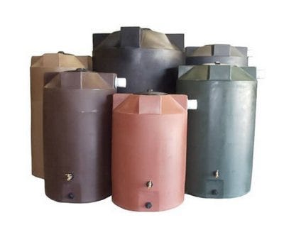 Buy 100 Gallon Plastic Vertical Rainwater Harvesting Tank in Mocha by Bushman of Mocha color for only $449.99