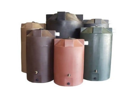 Buy 250 Gallon Plastic Vertical Rainwater Harvesting Tank in Mocha by Bushman of Mocha color for only $920.99
