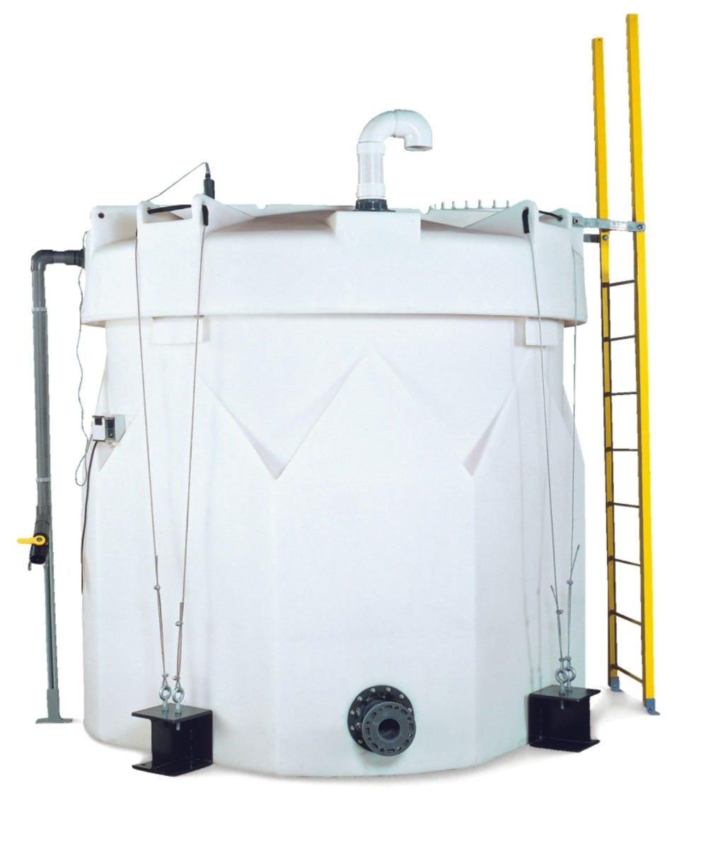 Buy 4500 Gallon HDPE Vertical Double Wall Liquid Chemical Storage Tank in White by Snyder Industries of White color for only $25,058.00