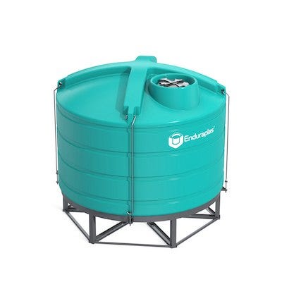 Buy 2520 Gallon 15 Degree Plastic Vertical Cone Bottom Tank with Stand by Enduraplas for only $6,700.50