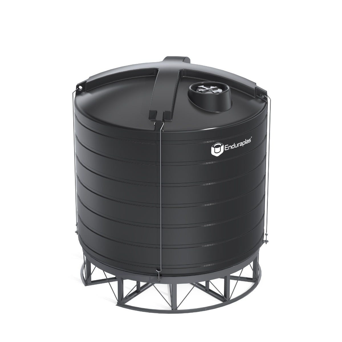 Buy 8000 Gallon 15 Degree Plastic Cone Bottom Tank with Stand by Enduraplas of Black color for only $21,289.50