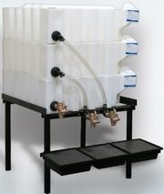 Buy 3x T35 Tanks, 24 Inch Stand, Drip Tray Assy, and Gravity Feed Kit by Fluidall of White color for only $1,869.23