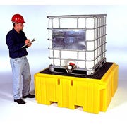 Buy 360 Gallon Plastic IBC Spill Pallet Tank PLUS with Drain by Ultratech of Yellow color for only $1,589.99