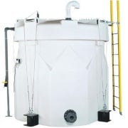 Buy 1550 Gallon 1.9 S.G. Vertical Double Wall HDLPE Liquid Chemical Storage Tank in Opaque White by Snyder Industries of White color for only $9,077.20