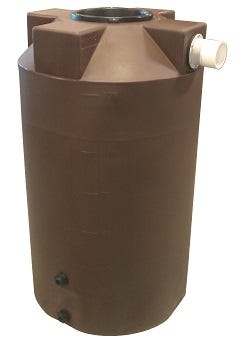 Buy 125 Gallon Plastic Vertical Rainwater Harvesting Tank in Dark Brown by Bushman of Brown color for only $489.99
