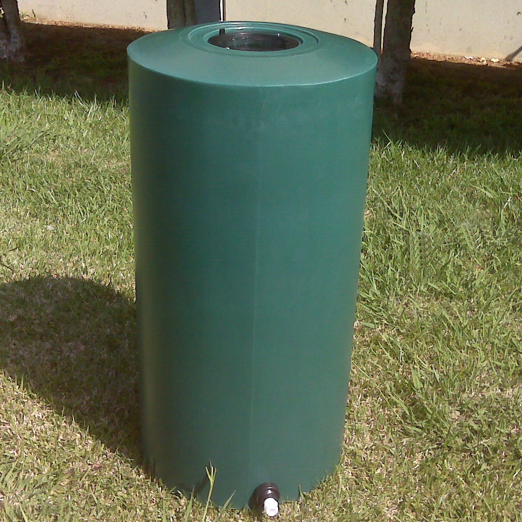 Buy 55 Gallon Plastic Vertical Rain Barrel Tank in Green by Chemtainer of Green color for only $84.80
