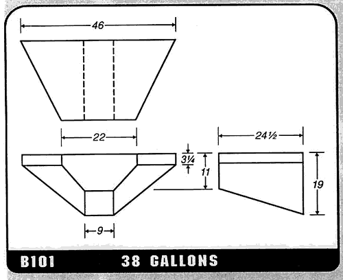 Buy 38 Gallon Plastic Marine Water Tank without Fittings by Ronco Plastics for only $403.00