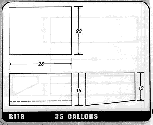 Buy 35 Gallon Plastic Marine Water Tank without Fittings by Ronco Plastics for only $348.00