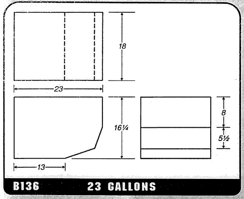 Buy 23 Gallon Plastic Marine Water Tank without Fittings by Ronco Plastics for only $329.99