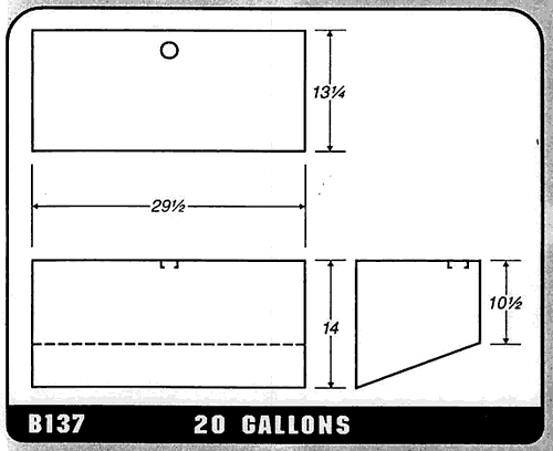 Buy 20 Gallon Plastic Marine Water Tank without Fittings by Ronco Plastics for only $275.00