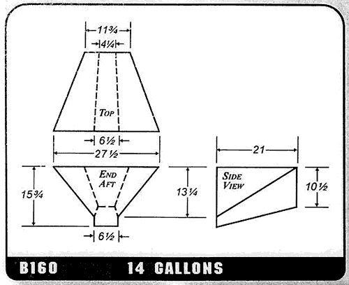 Buy 14 Gallon Plastic Marine Water Tank without Fittings by Ronco Plastics for only $275.00