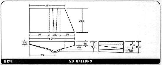 Buy 50 Gallon Plastic Marine Water Tank without Fittings by Ronco Plastics for only $641.00