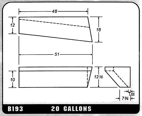 Buy 20 Gallon Plastic Marine Water Tank without Fittings by Ronco Plastics for only $311.00