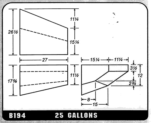 Buy 25 Gallon Plastic Marine Water Tank without Fittings by Ronco Plastics for only $330.00