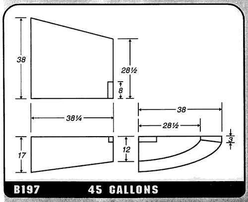 Buy 45 Gallon Plastic Marine Water Tank without Fittings by Ronco Plastics for only $494.00