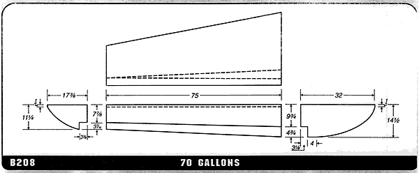 Buy 70 Gallon Plastic Marine Water Tank without Fittings by Ronco Plastics for only $897.00