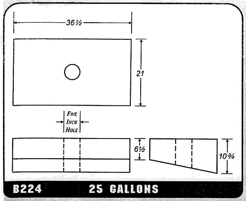 Buy 25 Gallon Plastic Marine Water Tank without Fittings by Ronco Plastics for only $330.00