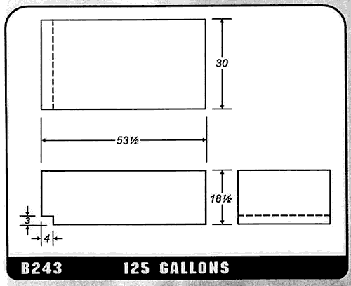Buy 125 Gallon Plastic Marine Water Tank without Fittings by Ronco Plastics for only $879.00