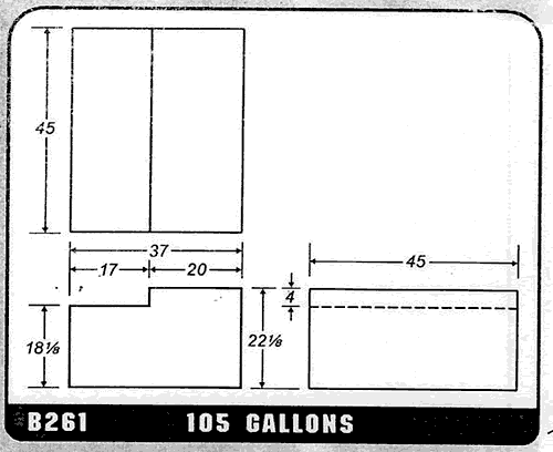 Buy 105 Gallon Plastic Marine Water Tank without Fittings by Ronco Plastics for only $824.00