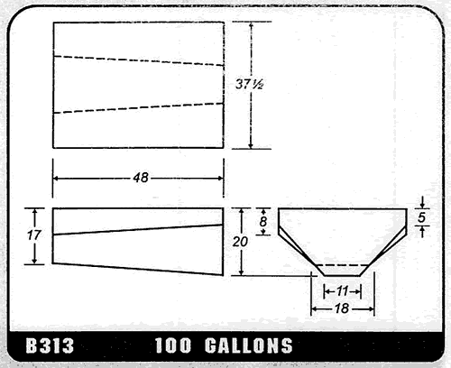 Buy 100 Gallon Plastic Marine Water Tank without Fittings by Ronco Plastics for only $1,026.00
