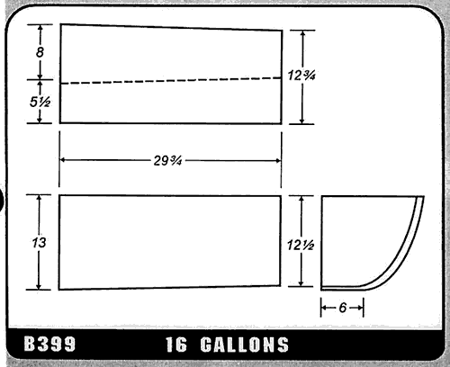 Buy 16 Gallon Plastic Marine Water Tank without Fittings by Ronco Plastics for only $311.00