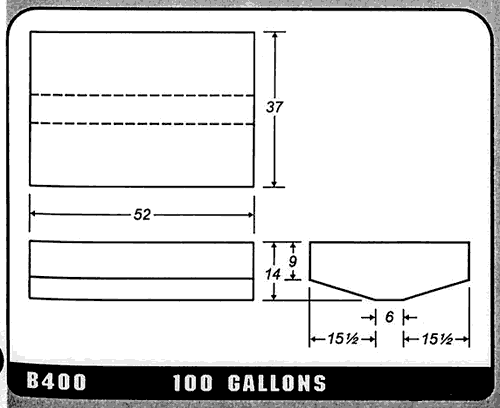 Buy 100 Gallon Plastic Marine Water Tank without Fittings by Ronco Plastics for only $879.00