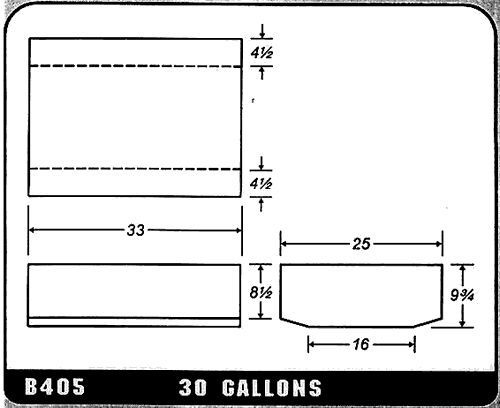Buy 30 Gallon Plastic Marine Water Tank without Fittings by Ronco Plastics for only $440.00