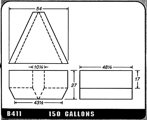 Buy 150 Gallon Plastic Marine Water Tank without Fittings by Ronco Plastics for only $1,099.00