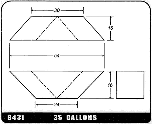 Buy 35 Gallon Plastic Marine Water Tank without Fittings by Ronco Plastics for only $476.00