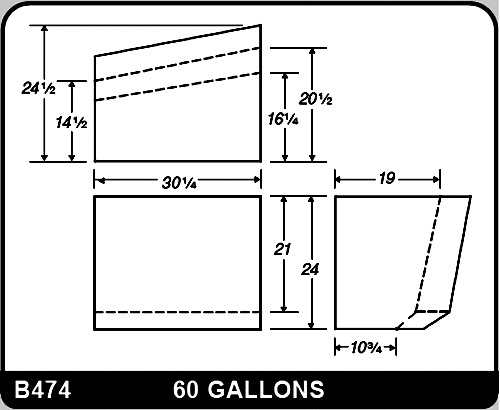 Buy 60 Gallon Plastic Marine Water Tank without Fittings by Ronco Plastics for only $476.00