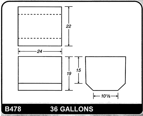 Buy 36 Gallon Plastic Marine Water Tank without Fittings by Ronco Plastics for only $348.00
