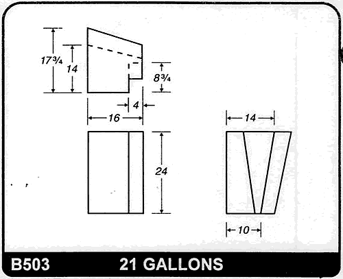 Buy 21 Gallon Plastic Marine Water Tank without Fittings by Ronco Plastics for only $385.00