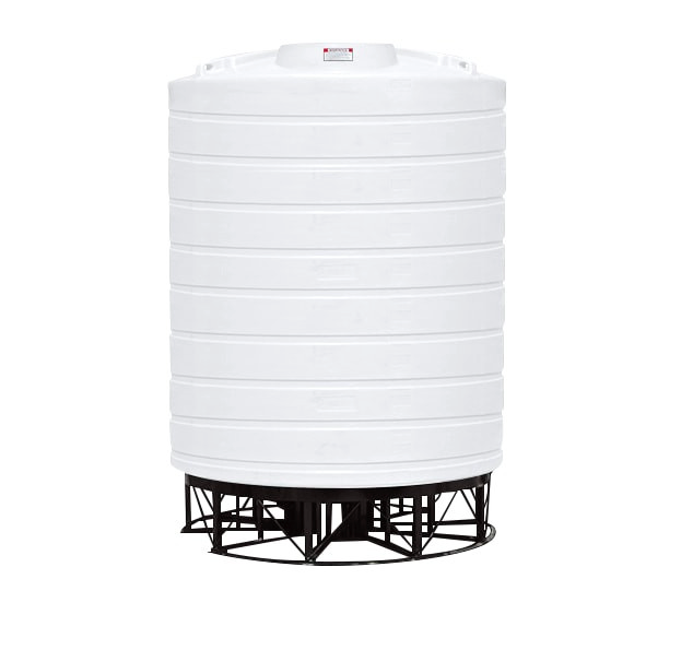 Buy 144 Inch Wide 10400 Gallon 15 Degree Plastic Cone Bottom Tank with Steel Stand by Enduraplas of White color for only $28,603.80