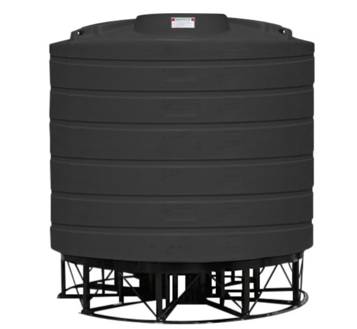 Buy 4000 Gallon 15 Degree Plastic Vertical Cone Bottom Tank with Stand in Black by Enduraplas for only $9,765.00