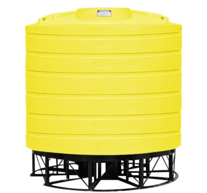 Buy 4000 Gallon 15 Degree Plastic Vertical Cone Bottom Tank with Stand in Yellow by Enduraplas for only $9,765.00