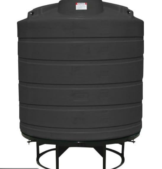 Buy 2000 Gallon 15 Degree Plastic Cone Bottom Tank with Stand in Black by Enduraplas of Black color for only $5,566.50