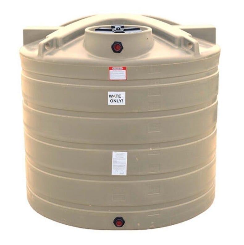 Buy 1550 Gallon Plastic Vertical Water Storage Tank in Dark Brown by Enduraplas of Brown color for only $1,599.99