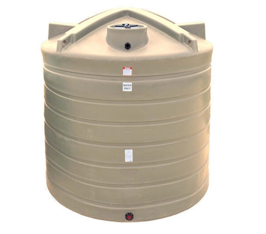Buy 2500 Gallon Plastic Vertical Water Storage Tank in Texas Brown by Enduraplas of Brown color for only $2,043.00