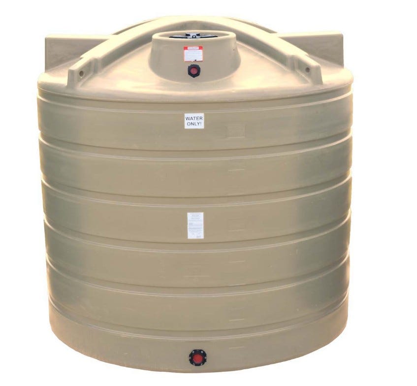 Buy 5050 Gallon Plastic Vertical Water Storage Tank in Texas Brown by Enduraplas of Brown color for only $4,864.50