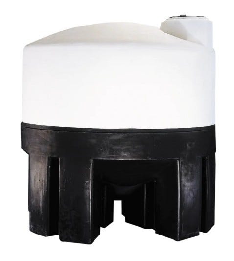 Buy 175 Gallon 30 Degree Plastic Cone Bottom Tank with Fittings - Tank ONLY by Norwesco of White color for only $562.00