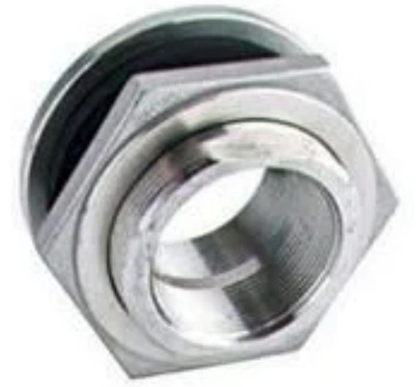 Buy 1-1/2 inch 316 stainless steel double threaded bolted fitting, w/EPDM gasket by Norwesco for only $115.00