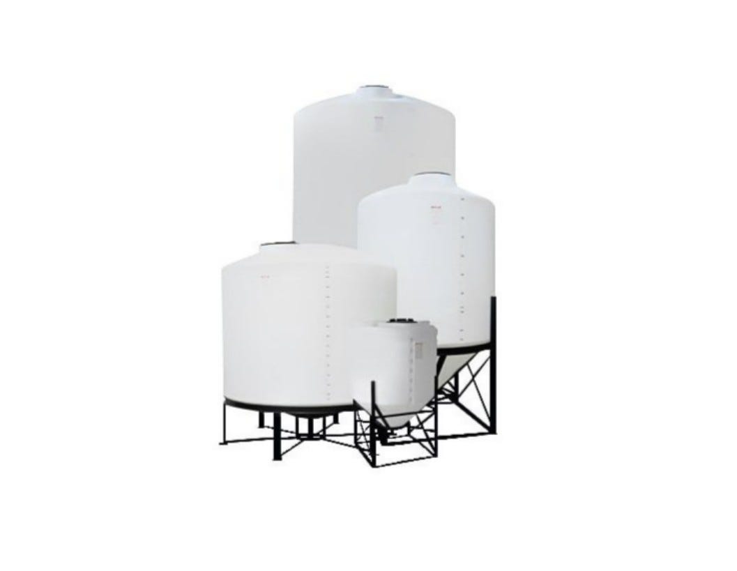 Buy 750 Gallon 45 Degree Cone Bottom Tank by Norwesco of White color for only $1,589.99