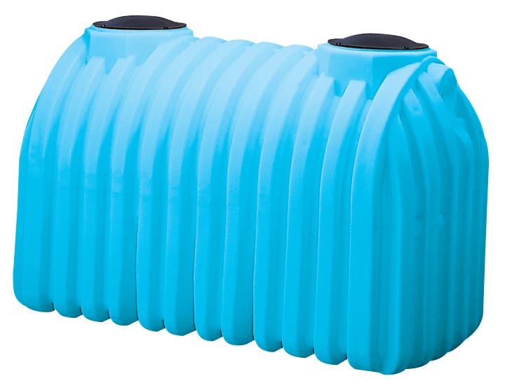 Buy 1250 Gallon Plastic Multi-Use Underground Liquid Storage Tank with Gaskets, Tees, and 1 Manhole Cover by Norwesco of Blue color for only $2,424.00